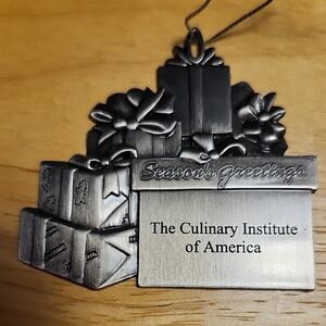 Season's Greetings Silver Ornament by The Culinary Institute Of America